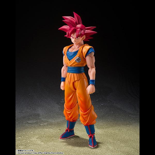 BANDAI 萬代 | S.H.Figuarts SHF 七龍珠超 | 超級賽亞人之神 | 孫悟空 (渾身纏繞著神之氣的姿態) 高約14.5公分 | 可動完成品 | 全新未拆 | 現貨 