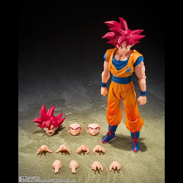 BANDAI 萬代 | S.H.Figuarts SHF 七龍珠超 | 超級賽亞人之神 | 孫悟空 (渾身纏繞著神之氣的姿態) 高約14.5公分 | 可動完成品 | 全新未拆 | 現貨 