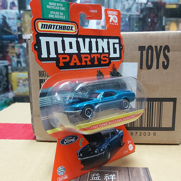Mattel 美泰兒 | MATCHBOX 火柴盒小汽車 | MOVING PARTS 移動部件 | 1969 FORD MUSTANG BOSS 302 福特 | 野馬 | 全新未拆 | 現貨 