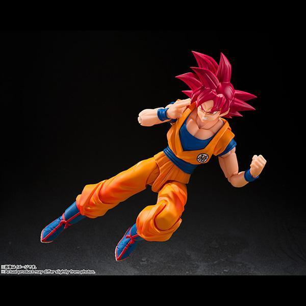 BANDAI 萬代 | S.H.Figuarts SHF 七龍珠超 | 超級賽亞人之神 | 孫悟空 (渾身纏繞著神之氣的姿態) 高約14.5公分 | 可動完成品 | 全新未拆 | 現貨 