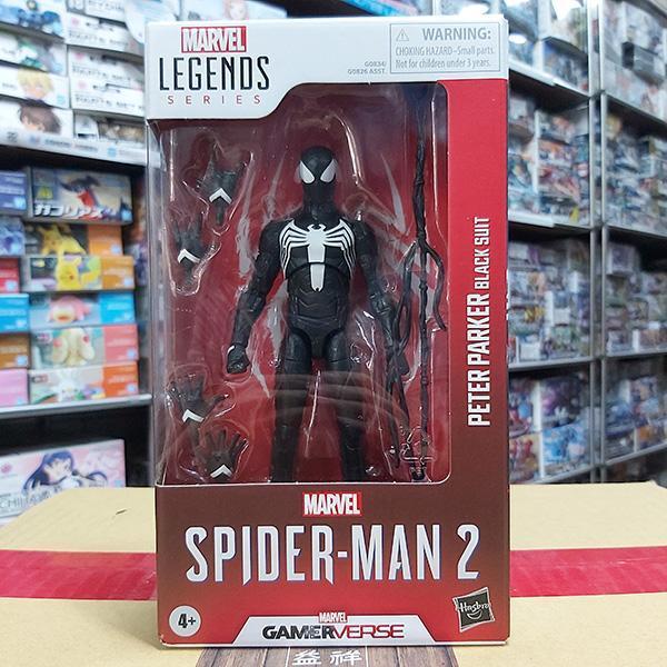 HASBRO 孩之寶 | Marvel Legends | 漫威 | 電玩 | Spider-Man 2 蜘蛛人 | Peter Parker Black Suit 彼得·帕克 (黑色戰衣/共生體戰衣/猛毒戰衣/黑化蜘蛛人) 高約15公分 | 可動完成品 | 全新未拆 | 現貨 