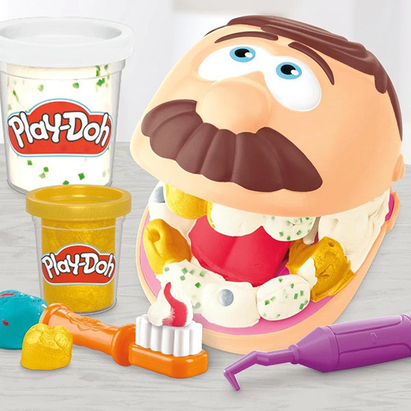 HASBRO 孩之寶 | Play-Doh 培樂多 | 鑲金小牙醫遊戲組 | 安全無毒 | 盒況不完美如圖 | 全新未拆 | 現貨 