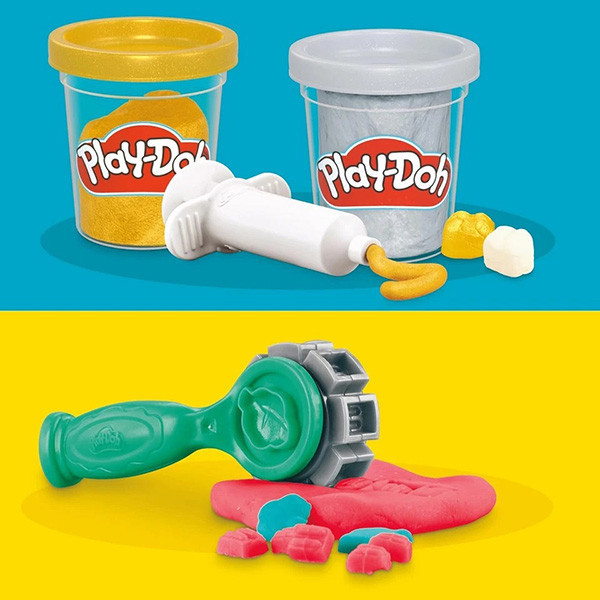 HASBRO 孩之寶 | Play-Doh 培樂多 | 鑲金小牙醫遊戲組 | 安全無毒 | 盒況不完美如圖 | 全新未拆 | 現貨 