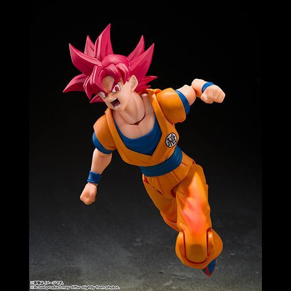 BANDAI 萬代 | S.H.Figuarts SHF 七龍珠超 | 超級賽亞人之神 | 孫悟空 (渾身纏繞著神之氣的姿態) 高約14.5公分 | 可動完成品 | 全新未拆 | 現貨 