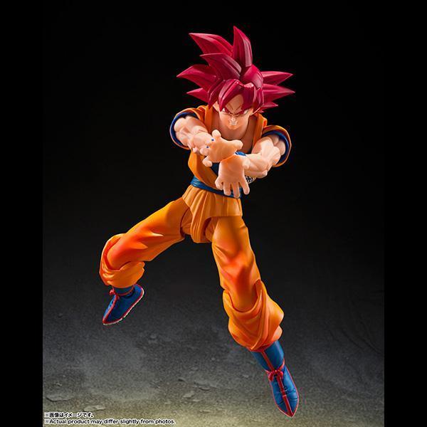 BANDAI 萬代 | S.H.Figuarts SHF 七龍珠超 | 超級賽亞人之神 | 孫悟空 (渾身纏繞著神之氣的姿態) 高約14.5公分 | 可動完成品 | 全新未拆 | 現貨 