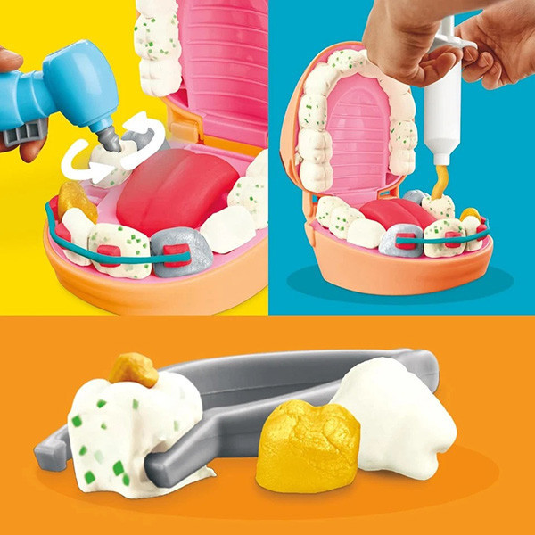 HASBRO 孩之寶 | Play-Doh 培樂多 | 鑲金小牙醫遊戲組 | 安全無毒 | 盒況不完美如圖 | 全新未拆 | 現貨 