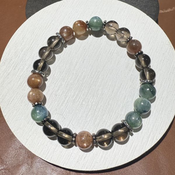澄心意志 太陽石,藍綠晶,茶晶,水晶,礦石,手環