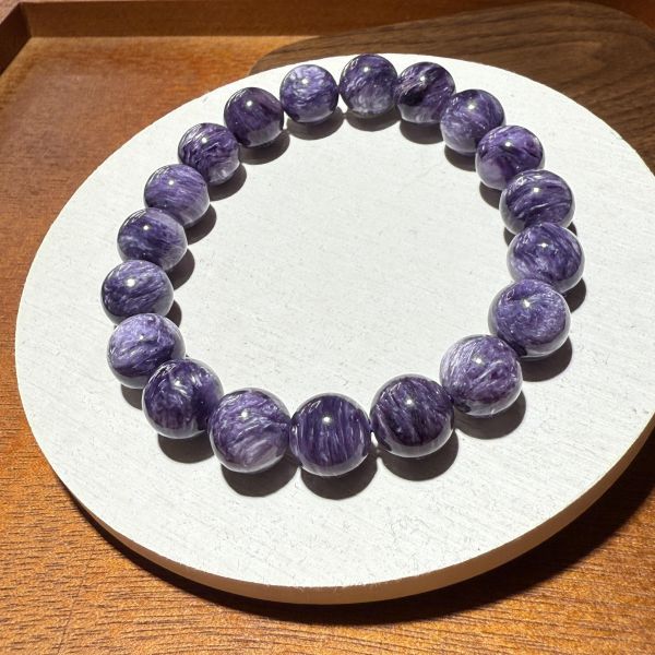 紫龍晶手環 合鹿工作室,紫龍晶手環,查羅石,高頻水晶,緩解壓力,帶來專注,情緒穩定,內心平靜,天然礦石,能量淨化