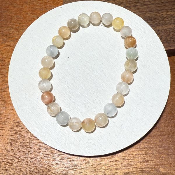 貓眼彩兔毛手環 合鹿工作室,貓眼彩兔毛手環,彩兔毛水晶,貓眼發晶,調和氣場,排除負能量,天然礦石,客製化手環,求財運,能量淨化