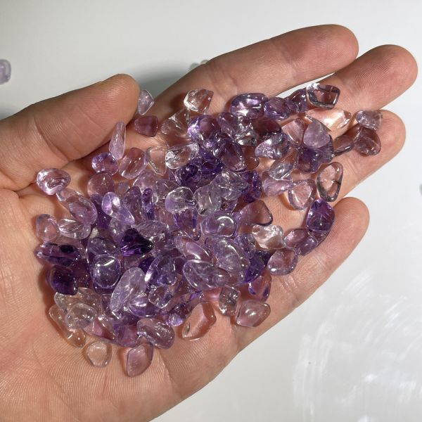 紫水晶(淺)碎石 紫水晶,原礦,水晶,礦石