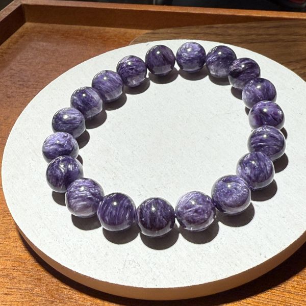 紫龍晶手環 合鹿工作室,紫龍晶手環,查羅石,高頻水晶,緩解壓力,帶來專注,情緒穩定,內心平靜,天然礦石,能量淨化