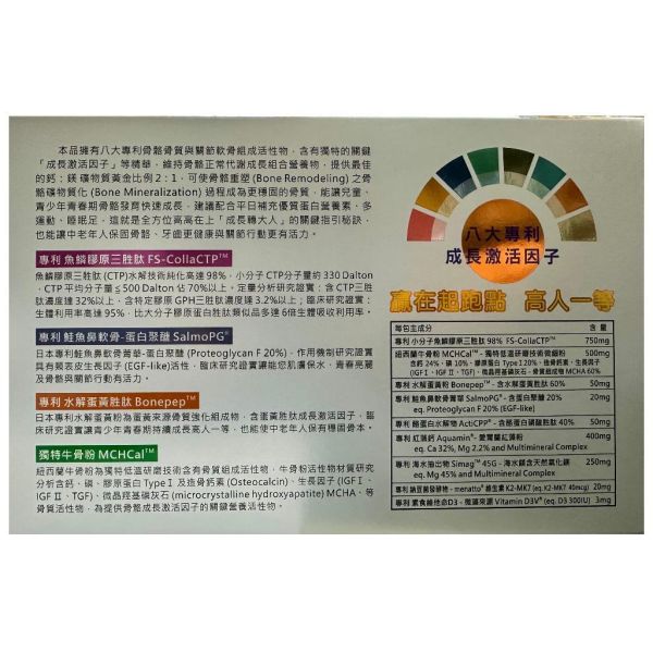 轉高赫 height-up 20包/盒x4盒 專利成長激活因子 牛骨粉、藻類素食、紅藻鈣 