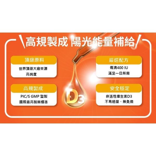 PBF寶齡 液態維生素D3+E滴劑 維他命D3 維生素E 維生素D3 30mL 