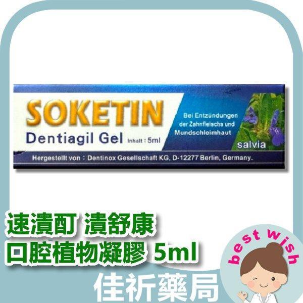 速潰酊 潰舒康 口腔植物凝膠 5ml 速潰酊,潰舒康,口腔凝膠,洋蘇葉,口腔清潔,植物凝膠,5ml,德國