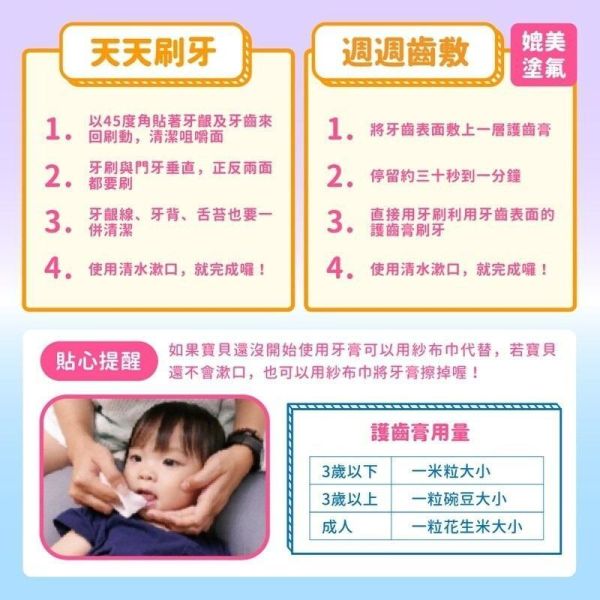 QRIOUS 奇瑞斯元氣小兒紫錐菊護齒膏 黃金柚風味 60g/條 (隨機出貨) 兒童乳牙專用 無添加色素香料 