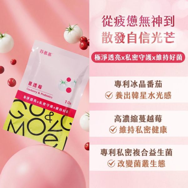 【團購專屬優惠】靚透莓｜冰晶番茄蔓越莓益生菌-10粒/包 