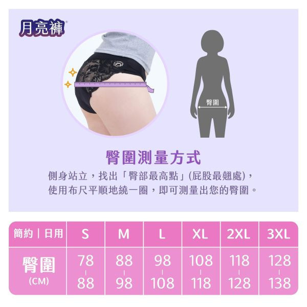 Lightweight Cotton-Feel| Daily Extra Absorbent Mid-Waist Period Underwear (6 Sanitary Pads Included) 吸血月亮褲,月亮褲,生理期,衛生棉,外漏,防漏,棉條,月亮杯,月事內褲,生理褲,M巾,月亮杯,外漏,月經內褲,吸血內褲,經期內褲,紅紅褲,紅紅褲月亮褲,生理褲