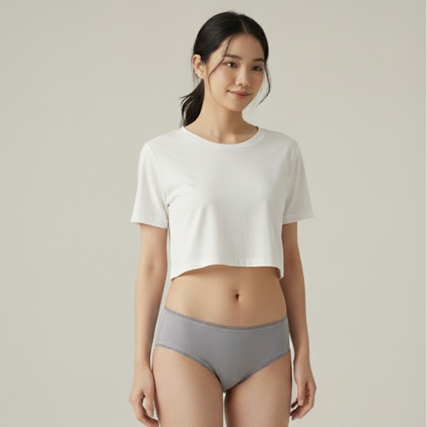 【贈品】花邊｜中腰抑菌半包臀內褲 L (隨機色) 抗菌內褲,抑菌內褲,谷慕慕,月亮褲,內褲,非生理期,分泌物,日常