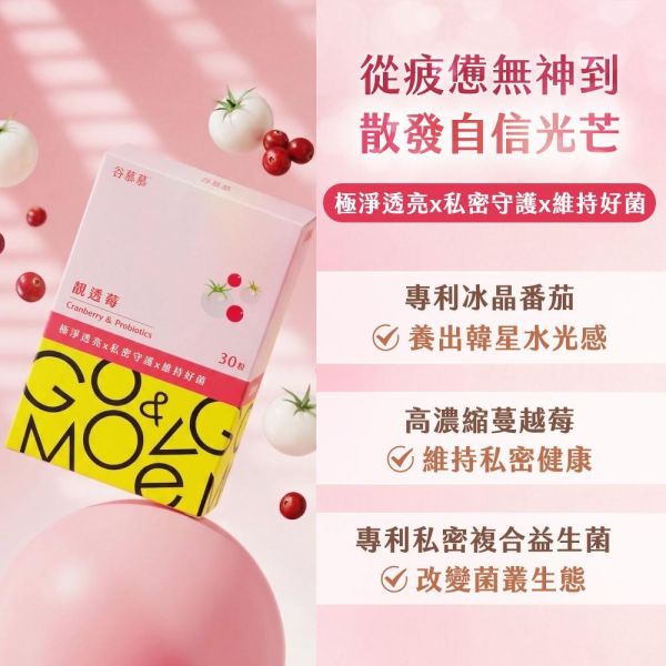 【團購粉絲專屬優惠限時78折】靚透莓｜冰晶番茄蔓越莓益生菌-30粒/盒 私密保濕潔肌精萃,私密處清潔,陰部清潔,私密處保養,私密處潔淨,私密處護理,陰道清潔,私密肌護理,陰道保養,女性私密清潔,女性私密處護理,陰部護理,私密處清潔推薦,溫和私密處清潔,私密處清潔慕斯,私密處清潔液推薦,私密處清潔保養產品,私密處異味怎麼辦,私密處瘙癢如何改善,如何選擇私密清潔產品