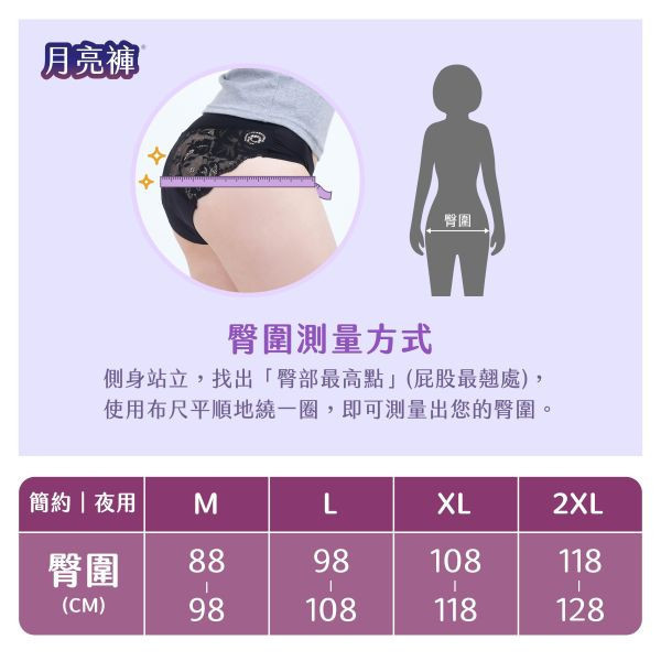 Lightweight Cotton-Feel| Night Use Extra Absorbent Mid-Waist Period Underwear (6 Sanitary Pads Included) 吸血月亮褲,月亮褲,生理期,衛生棉,外漏,防漏,棉條,月亮杯,月事內褲,生理褲,M巾,月亮杯,外漏,月經內褲,吸血內褲,經期內褲,紅紅褲,紅紅褲月亮褲,生理褲