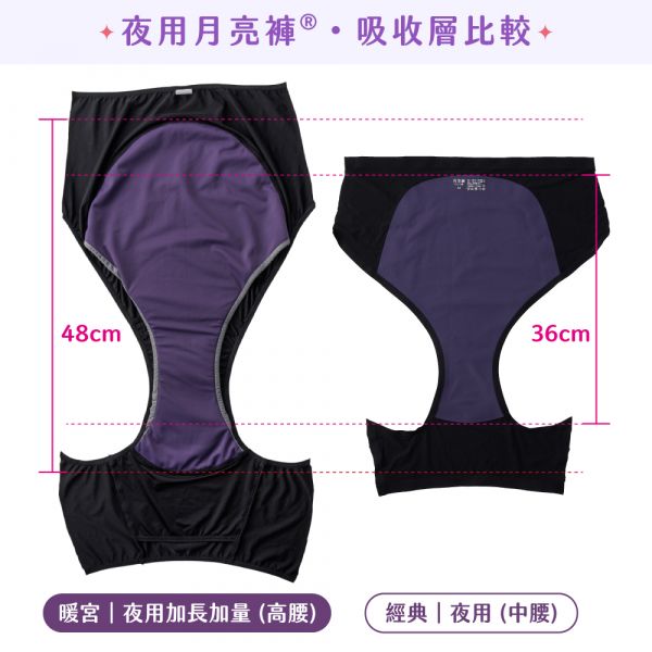 Nuan Gong | Extended Length, Extra Absorbency, Tranquil Black High-Waist Period Panties for Night Use 暖宮,月亮褲,夜用,加長加量,高腰生理褲,月經內褲,生理褲,抗菌生理褲,透氣生理褲,台灣內褲,台灣生理褲,暖宮,暖暖包,保暖子宮,暖宮貼,暖宮腰帶,暖宮神氣