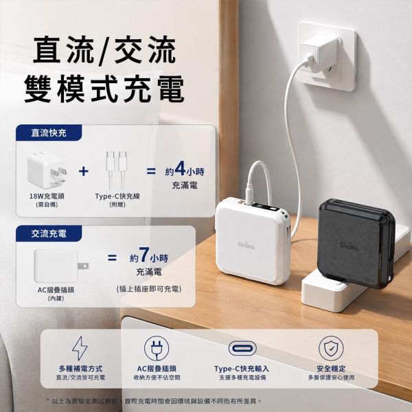 【SHOPA 夏帕】15000mAh全能旅充行動電源｜自帶雙線・AC插頭・數位顯示・折疊支架・多孔輸出 行動電源
行動電源推薦
快充行動電源
大容量行動電源
自帶線行動電源
PD 快充行動電源
Type-C 行動電源
旅行行動電源