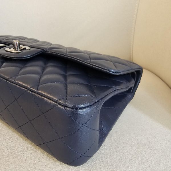 Chanel CF25 羊皮深藍銀扣 Chanel 香奈兒包包 小香腰包 CF25 WOC、精品包、名牌包、精品包推薦、精品二手包、經典款