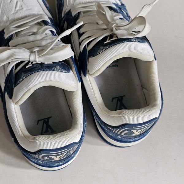 LV Trainer 牛仔藍運動鞋 37.5 LV包包 Trainer牛仔藍運動鞋 ivy woc 白金wave鏈包 老花 keepall50黑武士 蒙田 迷你水桶nano montsouris bb 圓餅包 水桶包、精品包、名牌包、精品包推薦、精品二手包、經典款