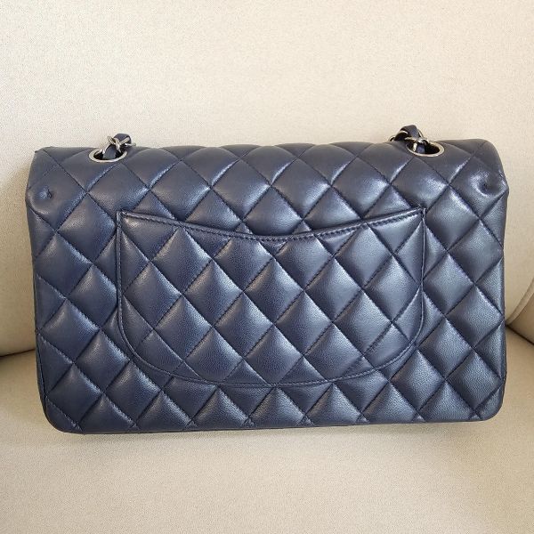 Chanel CF25 羊皮深藍銀扣 Chanel 香奈兒包包 小香腰包 CF25 WOC、精品包、名牌包、精品包推薦、精品二手包、經典款
