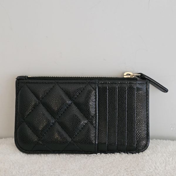 Chanel 黑金雙c拉鍊卡包 芯片 Chanel 香奈兒包包 小香黑金雙c拉鍊卡包 ㄇ字零錢包灰荔枝 長盒子黑金羊皮 化妝盒 vanity21 藍色荔枝 小香腰包 CF WOC、精品包、名牌包、精品包推薦、精品二手包、經典款