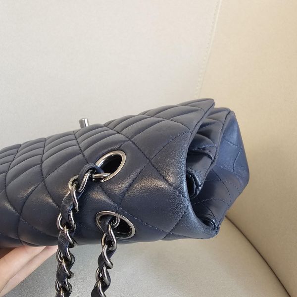 Chanel CF25 羊皮深藍銀扣 Chanel 香奈兒包包 小香腰包 CF25 WOC、精品包、名牌包、精品包推薦、精品二手包、經典款