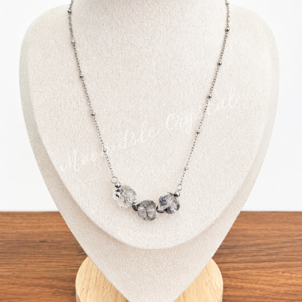 願光 · 天然閃靈鑽項鍊 閃靈鑽項鍊、Herkimer Diamond Necklace、Herkimer Diamond Quartz、天然水晶項鍊、雙尖水晶項鍊、顯化水晶、淨化水晶、靈性水晶項鍊、moon Isle crystal、月嶼水晶