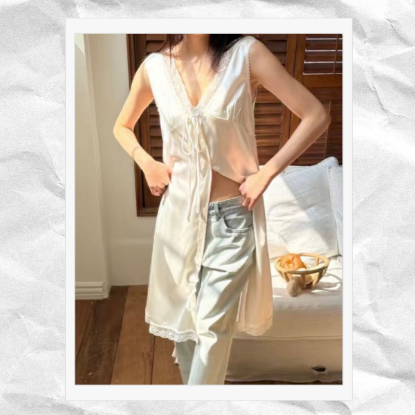 緞面蕾絲洋裝 