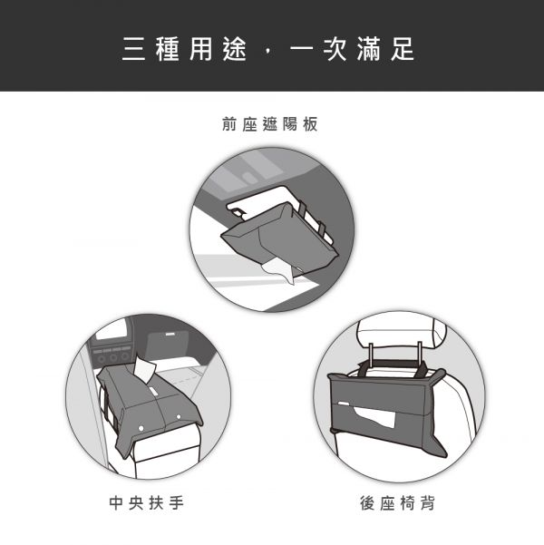 車載三用面紙套 車載三用面紙套, 加扣調節式面紙收納套, 車用面紙套, 面紙盒