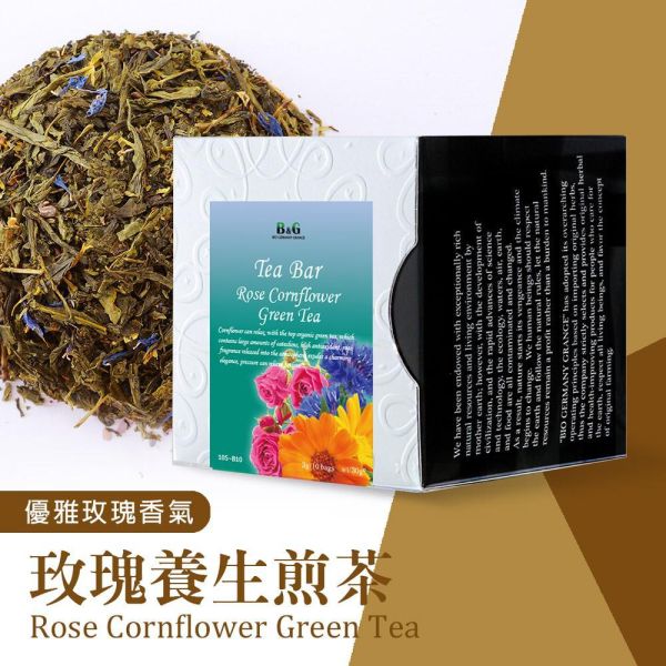 玫瑰養生煎茶-茶包盒【B&G德國農莊】 綠茶,煎茶,茶包,草本茶,德國農莊