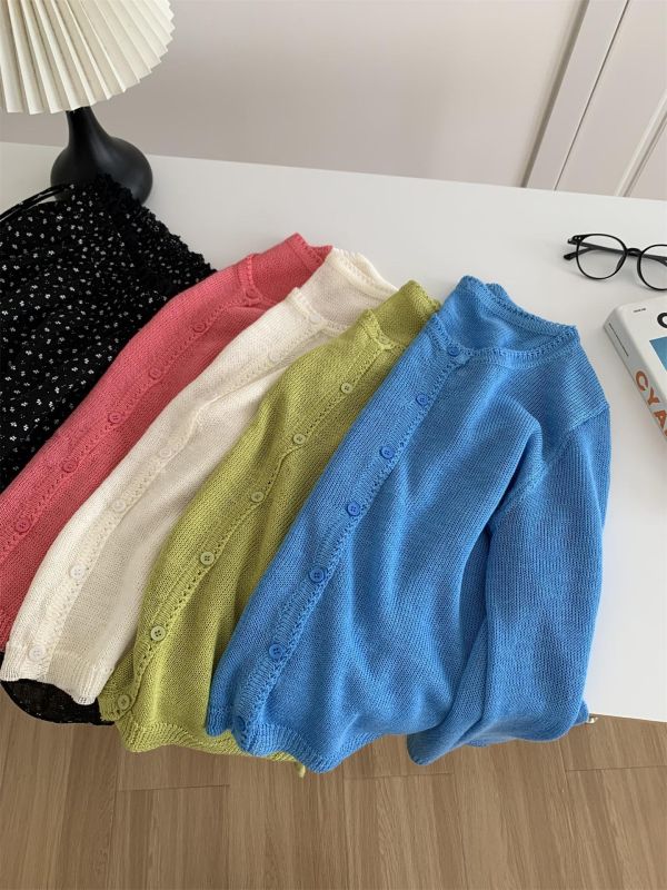 顯白色系克萊因藍冰絲薄款鬆弛感防曬空調罩衫-4色 顯白色系克萊因藍冰絲薄款鬆弛感防曬空調罩衫-4色