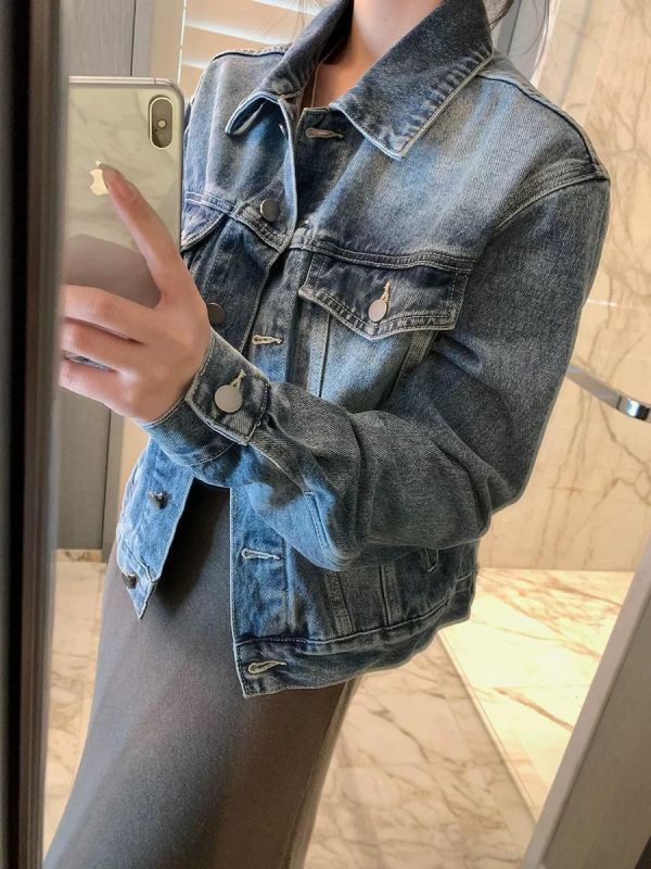 重工復古水洗翻領牛仔外套 重工復古水洗翻領牛仔外套