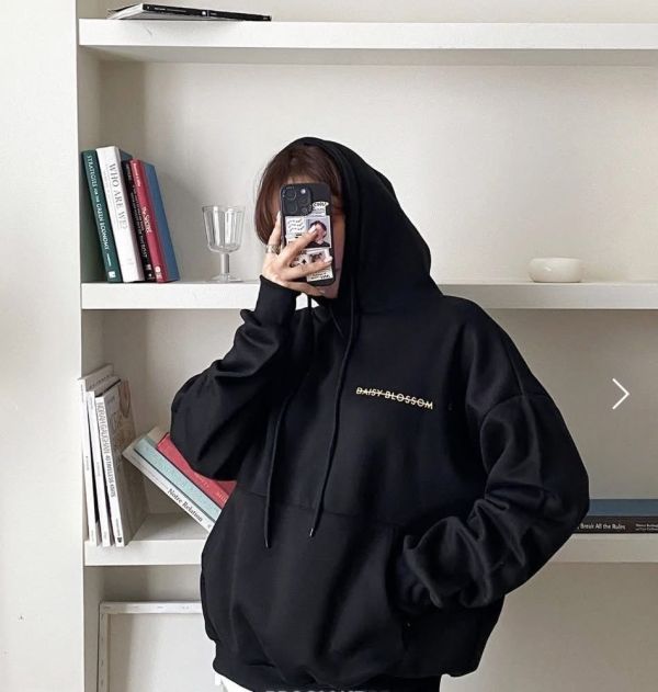 雛菊率性口袋內刷毛帽T-3色 雛菊率性口袋內刷毛帽T-3色