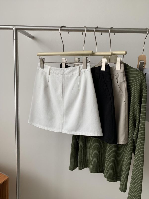 氣質天絲棉 防走光顯瘦超好搭短裙-3色 氣質天絲棉 防走光顯瘦超好搭短裙-3色