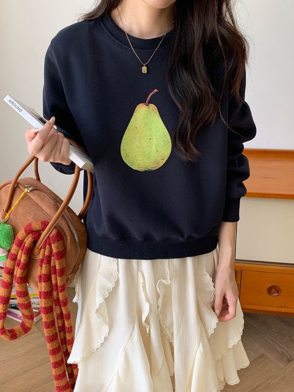 水果印花圓領好穿棉衣-5色 水果印花圓領好穿棉衣-5色