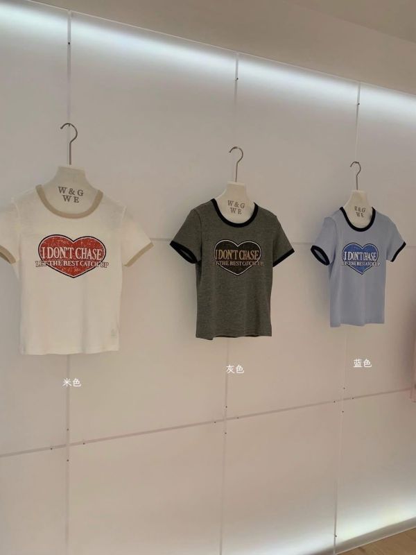 復古拚色愛心邊字母tee-3色 復古拚色愛心邊字母tee-3色