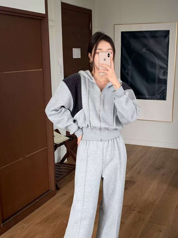 Korea 燈芯絨拼接外套+棉褲eet-2色 Korea 燈芯絨拼接外套+棉褲eet-2色