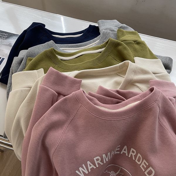 韓系印花插肩袖寬鬆慵懶風休閒上衣-5色 韓系印花插肩袖寬鬆慵懶風休閒上衣-5色