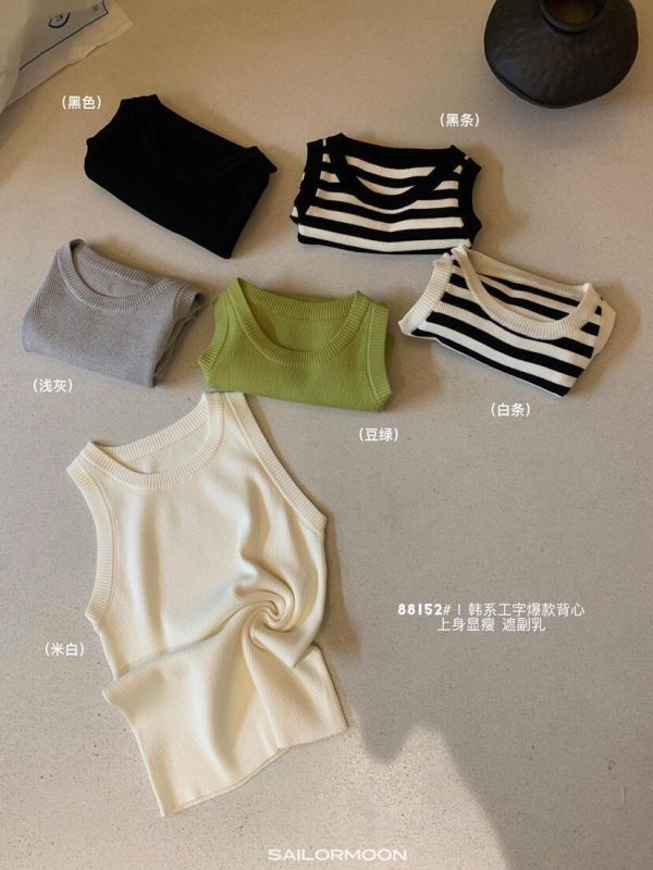 休閒風清新設計感無袖針織背心-6色 休閒風清新設計感無袖針織背心-6色