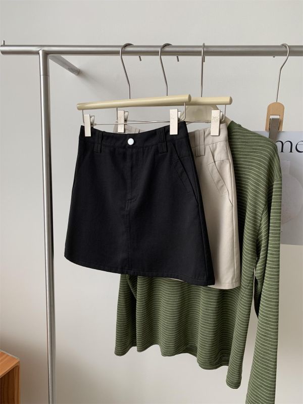 氣質天絲棉 防走光顯瘦超好搭短裙-3色 氣質天絲棉 防走光顯瘦超好搭短裙-3色