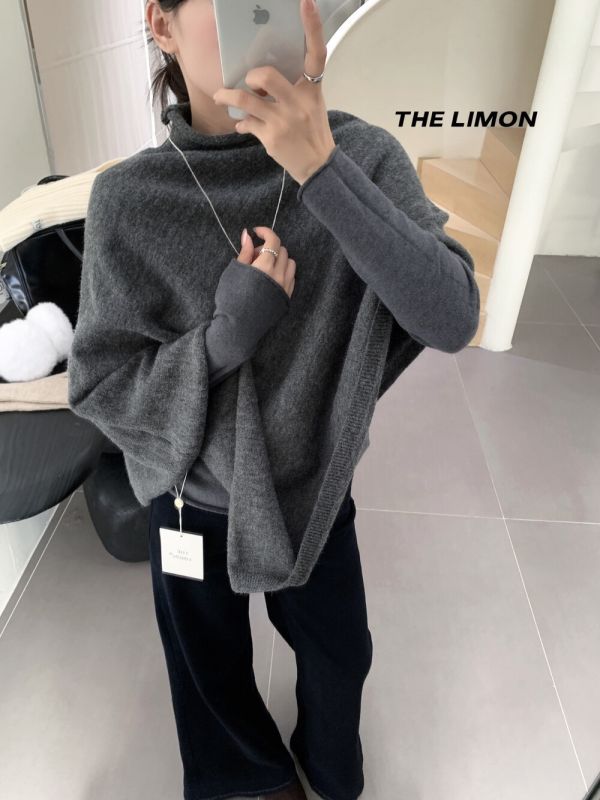 氣質小立領 極簡不規則披肩斗篷針織衫-4色 氣質小立領 極簡不規則披肩斗篷針織衫-4色