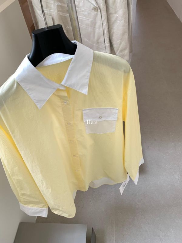 日常簡約高知細條紋口袋襯衫上衣-3色 日常簡約高知細條紋口袋襯衫上衣-3色