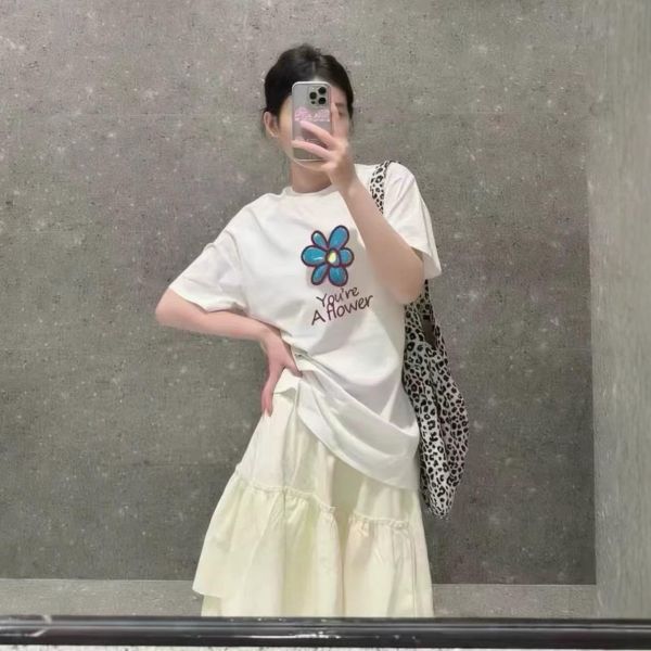 韓系復古花卉寬鬆T恤 韓系復古花卉寬鬆T恤