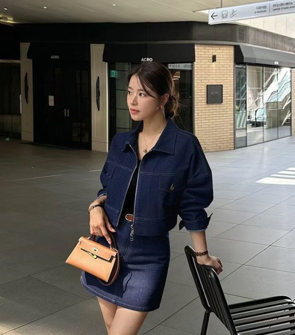Korea 率性牛仔夾克+裙set Korea 率性牛仔夾克+裙set