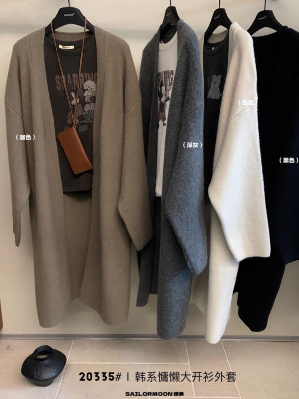 簡約風柔軟百搭寬鬆顯瘦長版針織開衫-4色 簡約風柔軟百搭寬鬆顯瘦長版針織開衫-4色